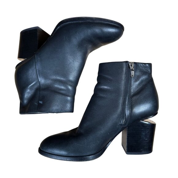 Alexander Wang Gabi Black Ankle Cutout Heel Boots Size 36 - Picture 8 of 13